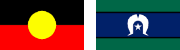 Aboriginal flag and the Torres Strait Islander flag side-by-side